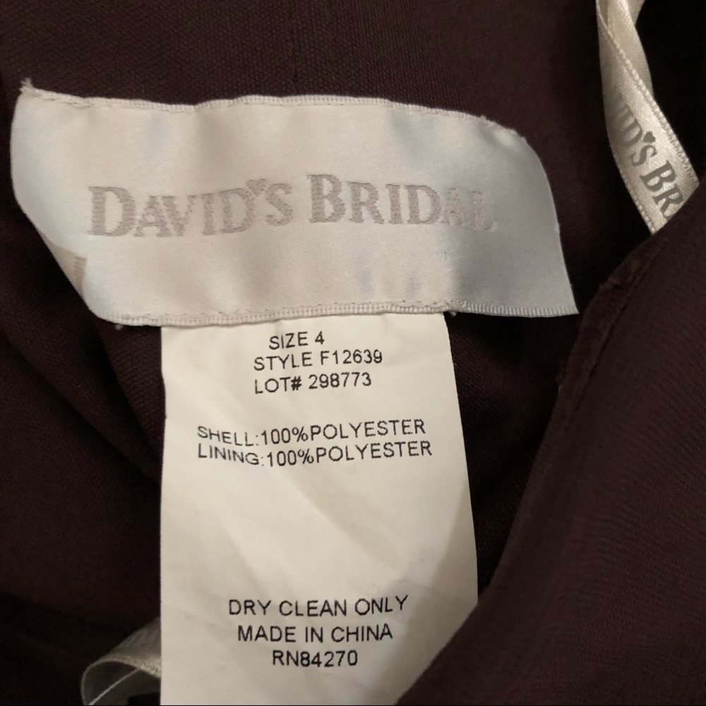 David’s Bridal Chiffon Overlay Hi Lo Formal Dress - Picture 12 of 13
